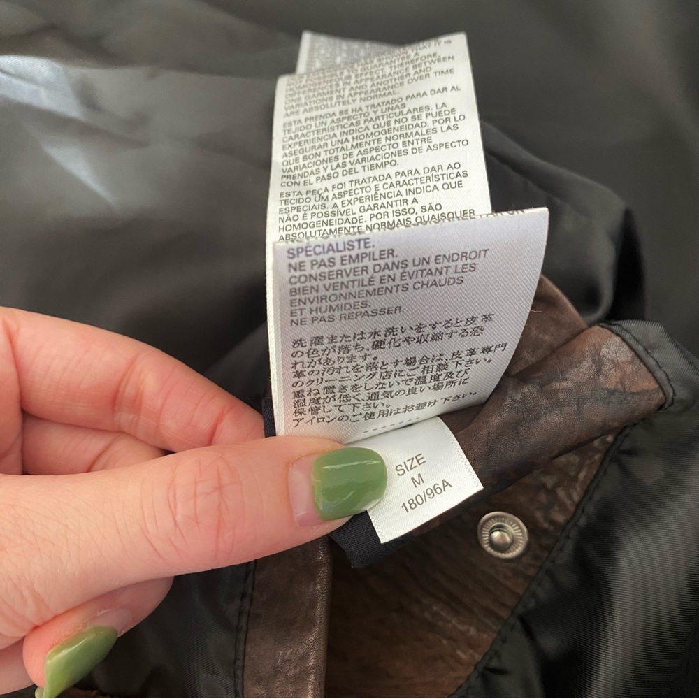 Diesel L-OIUKI Leather Bomber Jacket brown - Picture 11 of 15